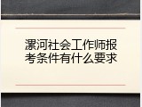 漯河社会工作师报考条件有什么要求