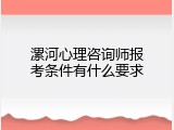漯河心理咨询师报考条件有什么要求