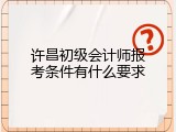 许昌初级会计师报考条件有什么要求