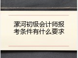 漯河初级会计师报考条件有什么要求