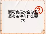 漯河食品安全总监报考条件有什么要求