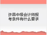 许昌中级会计师报考条件有什么要求