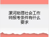 漯河助理社会工作师报考条件有什么要求