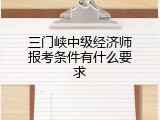三门峡中级经济师报考条件有什么要求