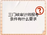 三门峡审计师报考条件有什么要求