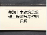 芜湖土木建筑总监理工程师报考资格详解