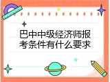 巴中中级经济师报考条件有什么要求