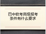 巴中软考高级报考条件有什么要求