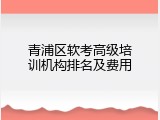 青浦区软考高级培训机构排名及费用