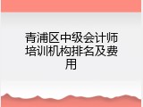 青浦区中级会计师培训机构排名及费用