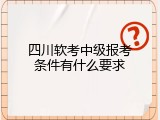 四川软考中级报考条件有什么要求