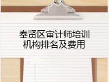 奉贤区审计师培训机构排名及费用
