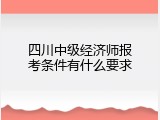四川中级经济师报考条件有什么要求