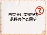 自贡会计实操报考条件有什么要求