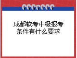 成都软考中级报考条件有什么要求