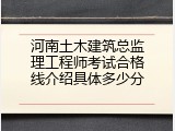 河南土木建筑总监理工程师考试合格线介绍具体多少分