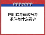 四川软考高级报考条件有什么要求
