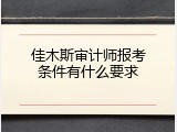佳木斯审计师报考条件有什么要求