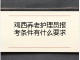 鸡西养老护理员报考条件有什么要求
