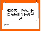 铜梁区三级应急救援员培训学校哪里好