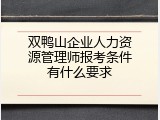 双鸭山企业人力资源管理师报考条件有什么要求