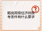 鹤岗高级经济师报考条件有什么要求