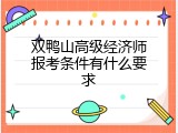 双鸭山高级经济师报考条件有什么要求