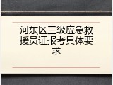 河东区三级应急救援员证报考具体要求