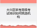 大兴区软考高级考试培训如何挑选机构