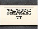 商洛三级消防安全管理员证报考具体要求