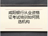 咸阳银行从业资格证考试培训如何挑选机构