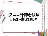 汉中审计师考试培训如何挑选机构