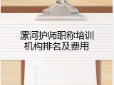 漯河护师职称培训机构排名及费用