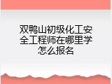 双鸭山初级化工安全工程师在哪里学怎么报名