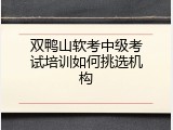 双鸭山软考中级考试培训如何挑选机构