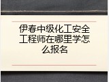 伊春中级化工安全工程师在哪里学怎么报名