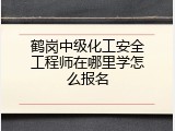 鹤岗中级化工安全工程师在哪里学怎么报名