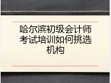 哈尔滨初级会计师考试培训如何挑选机构