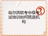 哈尔滨软考中级考试培训如何挑选机构