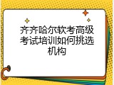 齐齐哈尔软考高级考试培训如何挑选机构