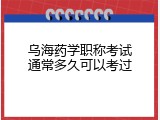 乌海药学职称考试通常多久可以考过