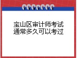 宝山区审计师考试通常多久可以考过