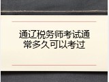 通辽税务师考试通常多久可以考过