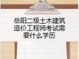 岳阳二级土木建筑造价工程师考试需要什么学历