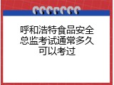 呼和浩特食品安全总监考试通常多久可以考过