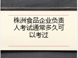 株洲食品企业负责人考试通常多久可以考过