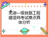 芜湖一级铁路工程建造师考试难点具体分析