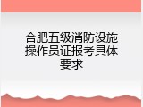 合肥五级消防设施操作员证报考具体要求