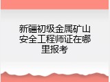 新疆初级金属矿山安全工程师证在哪里报考