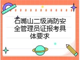 石嘴山二级消防安全管理员证报考具体要求